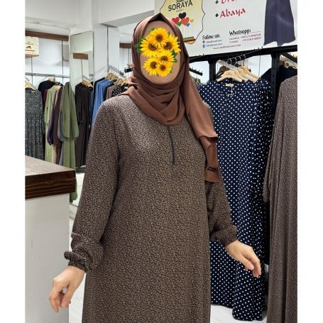 VİSKON DESENLİ GİYÇIK ELBİSE