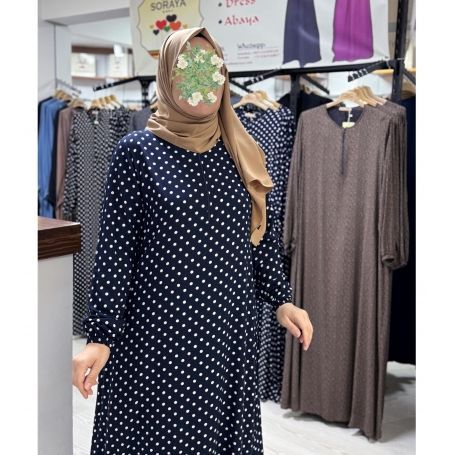 VİSKON DESENLİ GİYÇIK ELBİSE