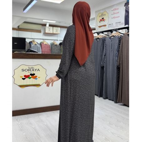 VİSKON DESENLİ GİYÇIK ELBİSE