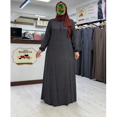 VİSKON DESENLİ GİYÇIK ELBİSE