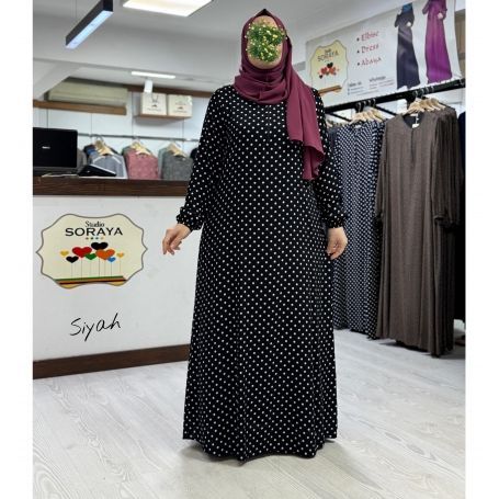 VİSKON DESENLİ GİYÇIK ELBİSE