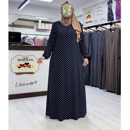 VİSKON DESENLİ GİYÇIK ELBİSE