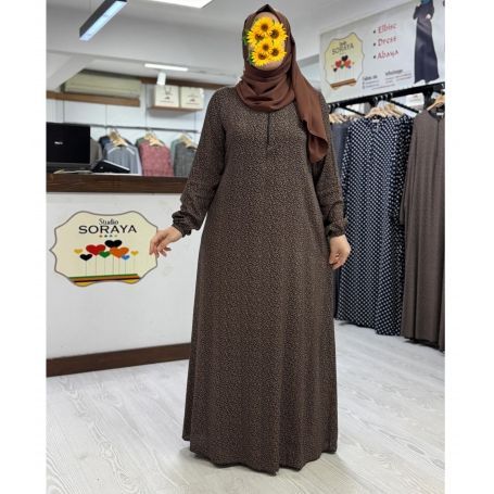 VİSKON DESENLİ GİYÇIK ELBİSE